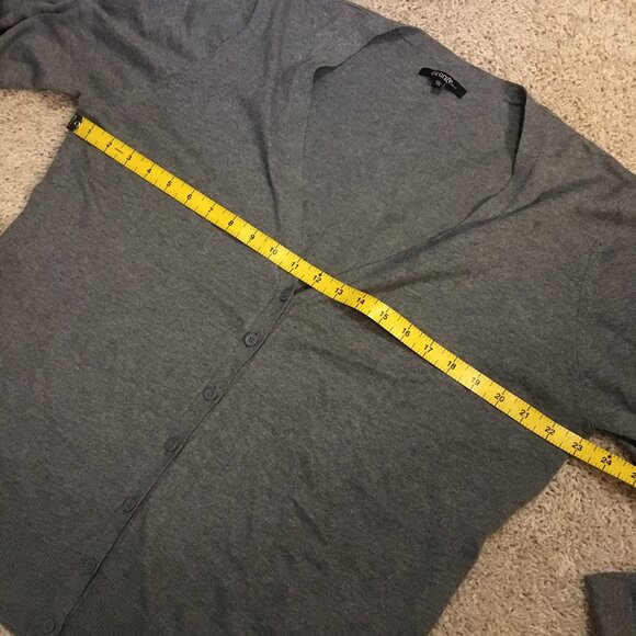 Grey Button Down 100% Cotton Grandpa Cardigan - Picture 12 of 15